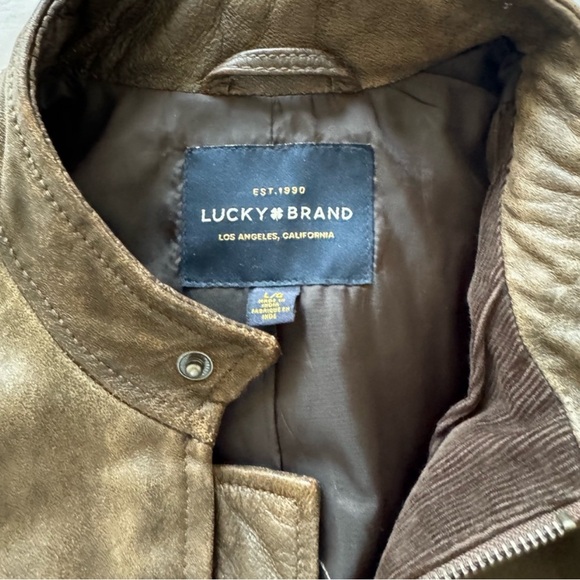 Lucky Brand: Classic Washed Leather Bonneville Jacket - Picture 5 of 6